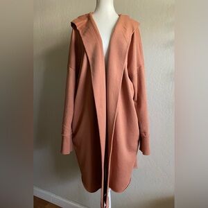 Rusty brown hooded cardigan